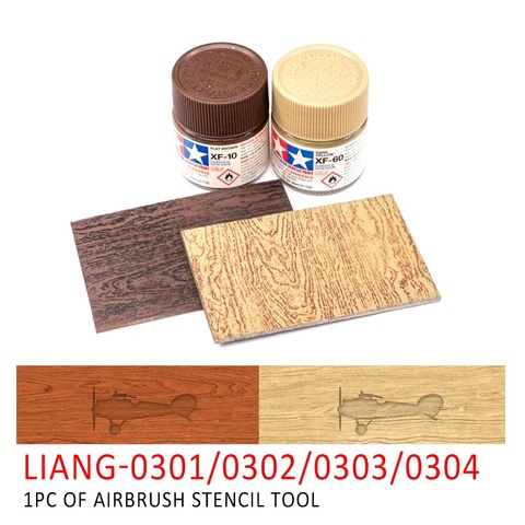 Pochoir pour aérographe, outils de Texture du bois, LIANG-0301/0302 PE pour le modèle 1/35, 1/48 et 1/72 ► Photo 1/6