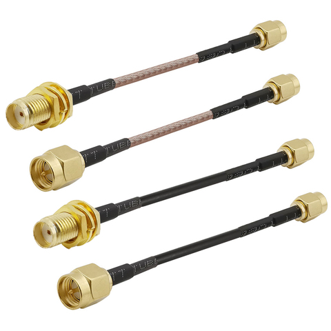 SMA mâle à SMA mâle câble SMA mâle à SMA femelle écrou cloison SMA queue de cochon adaptateur Extension coaxial RG316 RG174 câble cavalier ► Photo 1/6