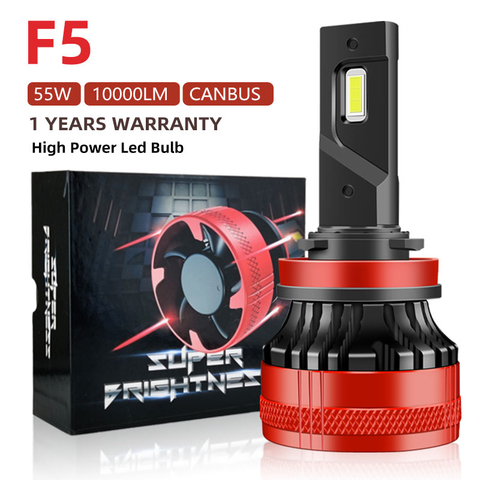 F5 110W H7 H4 Led Canbus 10000LM Haute Puissance Phare H1 H8 H11 H16 9005 Hb3 Hb4 9012 H13 9007 Ampoule Led Turbo Lampe Pour Voiture 2 PIÈCES ► Photo 1/6