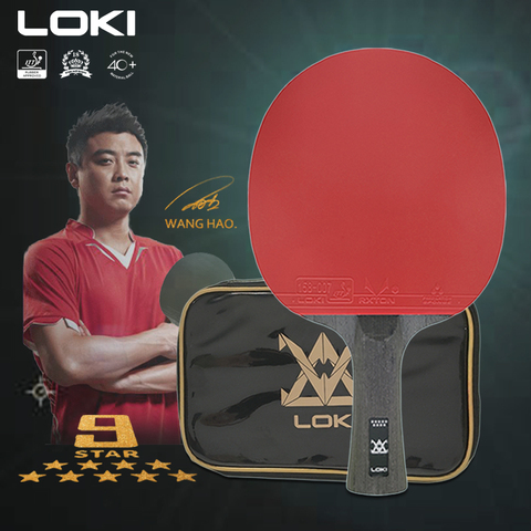 Loki – raquette de Ping-Pong professionnelle 9 étoiles, avec boucle d'attaque, haute collante, pagaie à lame en carbone ► Photo 1/6