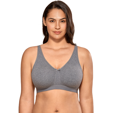 Soutien-gorge en coton sans fil de grande taille sans couture pour femme ► Photo 1/6