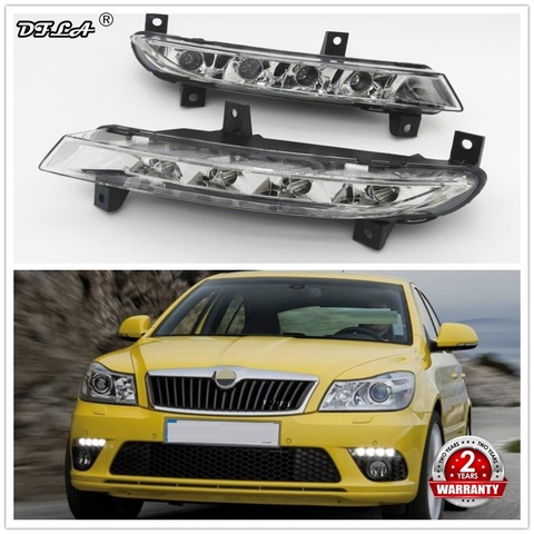 Voiture LUMIÈRE LED Pour Skoda Octavia A5 A6 RS 2009 2010 2011 2012 2013 voiture-style LED DRL ► Photo 1/6