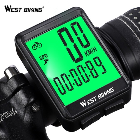 WEST Cycling-compteur de vélo avec fil sans fil, chronomètre étanche, ordinateur de cyclisme, vtt, compteur de vitesse, odomètre LED chronomètre rétro-éclairé ► Photo 1/6