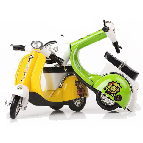 Mini Tricycle de moto en alliage plastique, 1 pièce, jouet moulé sous pression, trois moteurs à roues, modèle de figurines, jouets pour enfants, cadeaux ► Photo 1/6