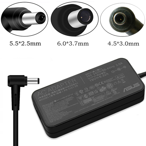 Chargeur d'alimentation pour ordinateur Asus, pièce de rechange, adaptateur secteur 19V, 6,32 a, 120W, 5.5x2.5mm/6.0x3.7mm/4.5x3.0mm, adaptateur secteur PA-1121-28 ► Photo 1/6