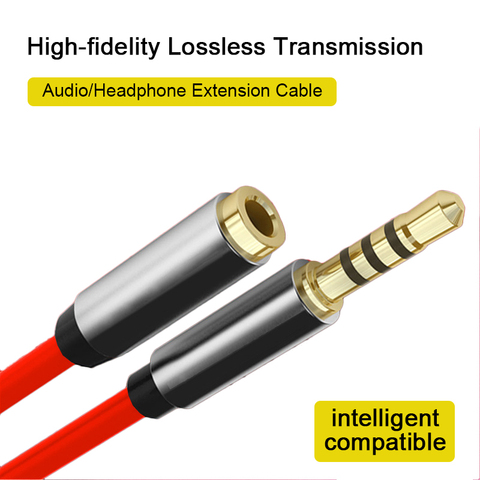 Câble d'extension Jack Audio mâle à femelle, 3.5mm, câble d'extension Audio 3.5 stéréo avec Microphone, Compatible pour casque d'ordinateur ► Photo 1/6