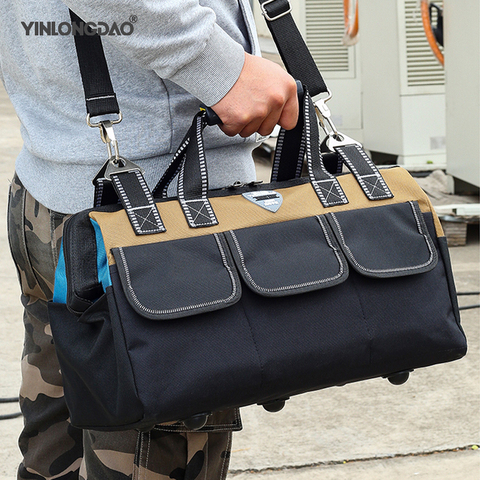 YINLONGDAO sac à outils de grande capacité, sac d'électricien multifonction, sac de travail du bois Anti-chute et résistant à l'usure ► Photo 1/6