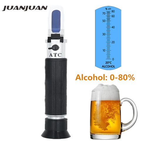 Alcool Portable 0-80% réfractomètre de bière testeur de spiritueux alcoolomètre Portable réglable manuel ATC 29% off ► Photo 1/6
