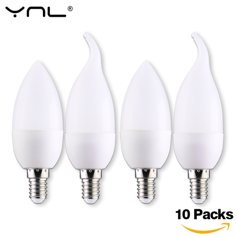 Ampoule bougies E14 LED, 10 pièces, lampe lampe à LED, lumière d'intérieur, lustre, blanc chaud/froid, pour la décoration de la maison, 10 pièces ► Photo 1/6