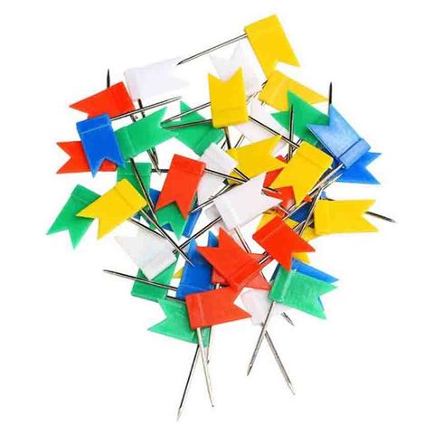 Punaises à Long Pin en forme de drapeau, avec planche en liège coloré, pour le mur et le bureau, outils décoratifs, 50 pièces/lot ► Photo 1/6