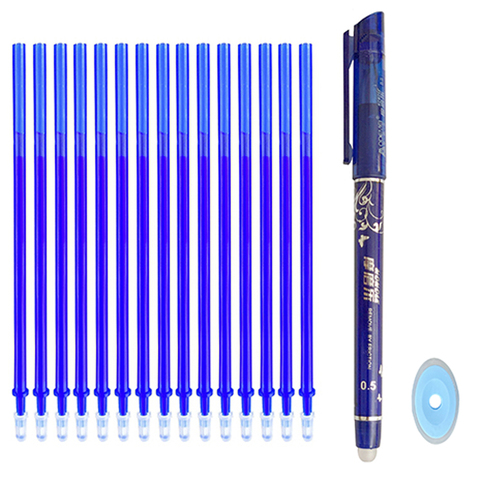 Stylo Gel effaçable avec tige de recharge, pièce/ensemble mm, 12/20, encre bleue, noire, verte, 0.5 ► Photo 1/6