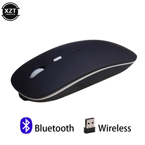 Souris sans fil Bluetooth pour ordinateur, souris ergonomique, silencieuse, Rechargeable, 2.4Ghz, souris optique USB pour PC portable ► Photo 1/6