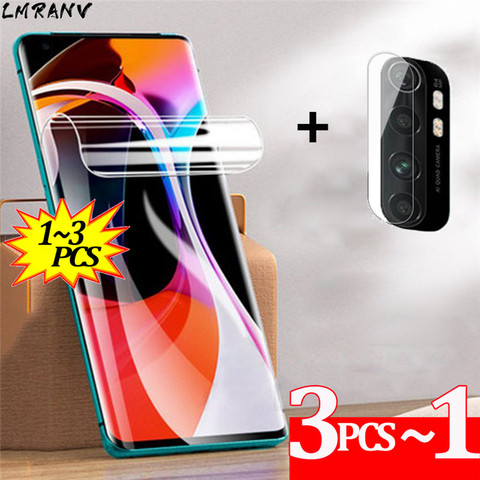 1~3pièces Mi Note 10 Lite Hydrogel+Film d'objectif de caméra Xiaomi Redmi Note10 Lite protecteur d'écran pas de verre anti-rayures 100D Film de protection complet incurvé Redmi 10T Mi Note 10Lite 10Pro Film souple ► Photo 1/6