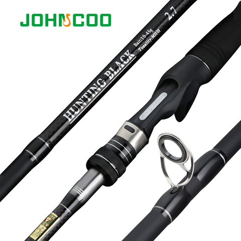 JOHNCOO – canne à pêche Spinning et Casting de 2.7m ou 3.0m, accessoire de voyage en fibre de carbone à 3 sections, puissance H/MH, avec 2 pointes, pour leurres de 10 à 45g ► Photo 1/6