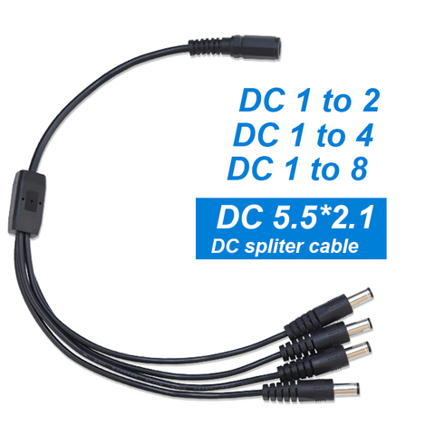 Câble de connecteur mâle et femelle 12V cc, 2.1x5.5mm, connecteur 1 à 2 3 4 5 6 8 DC, adaptateur d'alimentation routier ► Photo 1/6