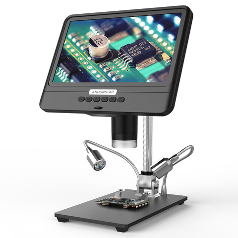 Microscope numérique Andonstar AD208S, 8.5 pouces LCD 5X-1200X, 1280*800, outil de soudage à portée réglable 1080P avec deux lumières de remplissage ► Photo 1/6