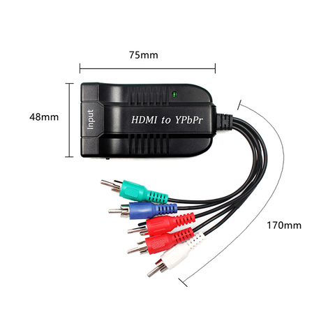 Convertisseur YPbPr HD vers détartreur HD vers 1080P composant vidéo YPbPr mâle 5RCA adaptateur de convertisseur RGB avec sortie Audio R/L ► Photo 1/6