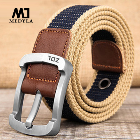 Ceinture tactique militaire en toile pour Jeans hommes, broches en métal décontracté, bandes perforées de haute qualité, disponibles ► Photo 1/6