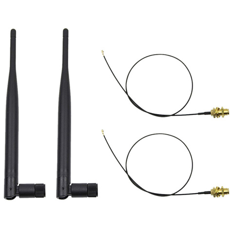 Câble double bande M.2 IPEX MHF4 U.fl 6dBi vers RP-SMA, ensemble d'antenne Wifi pour Intel AC 9260 9560 8265 8260 7265 7260, carte NGFF M.2 ► Photo 1/6