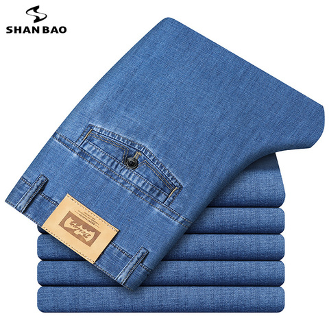 SHAN BAO – jean droit pour homme, vêtement de marque, en coton, extensible, confortable, décontracté, de haute qualité, nouvelle collection automne 2022 ► Photo 1/6