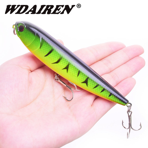 WDAIREN Topwater dur crayon leurre 11.5cm 16g Wobblers de pêche manivelle appât artificiel flottant déroute bar Isca brochet leurres ► Photo 1/6