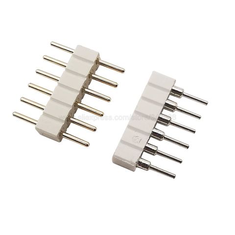 Connecteur LED 6 broches, aiguille de 2.0mm mâle à mâle ou femelle, accessoires pour bande LED RGB + CCT, 10 pièces/lot ► Photo 1/4