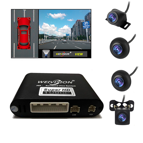 Weivision Universel 360 oiseau Vue Voiture enregistrement Vue Panoramique, tout autour du système de Caméra de Vue pour toutes les voitures avec 4 Panneau DVR ► Photo 1/6