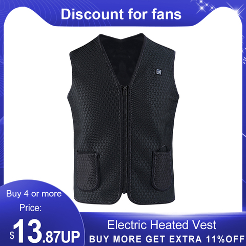 Gilet chauffant électrique Smart USB charge 3 vitesses température réglable gilet électrique lavable chauffé vestmen femmes âgées ► Photo 1/6