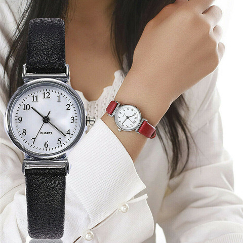Mode féminine ceinture compacte montre à Quartz bracelet en cuir de luxe analogique Quartz montre-bracelet doré dames montre ► Photo 1/6