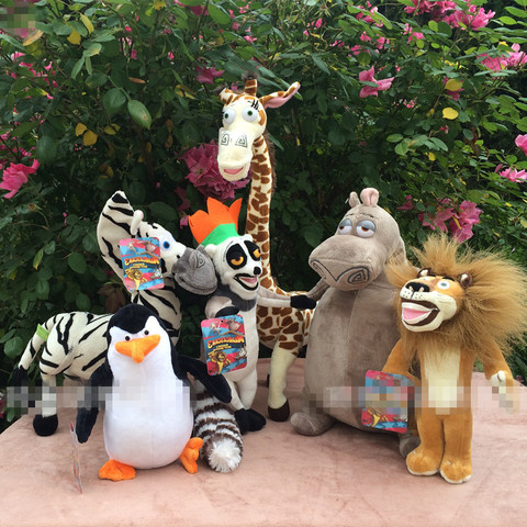 Belle Madagascar jouets en peluche Madagascar dessin animé Figure Lion girafe pingouin zèbre hippopotame poupées mignon cadeau jouets pour enfants enfants ► Photo 1/1