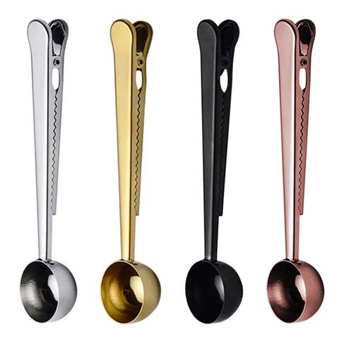 Thé café mesure cuillère Scoop avec pince cuisine approvisionnement poudre outils de mesure bonne étanchéité et garder frais délicieux ► Photo 1/6