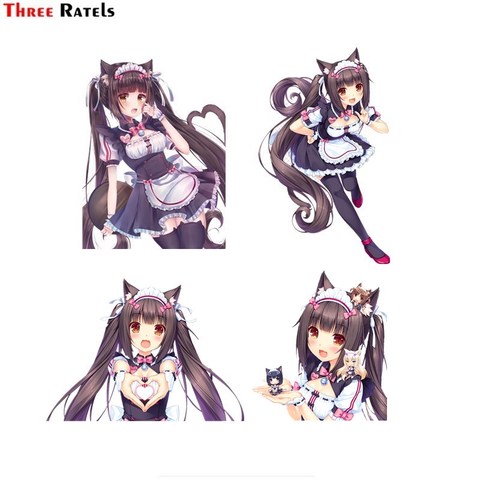 Autocollant de carrosserie de voiture à trois Ratels FC607 nekopara chocola, dessin animé de fille mignon ► Photo 1/3