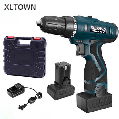 XLTOWN perceuse électrique sans fil 16.8V/25V, batterie au Lithium Rechargeable, tournevis électrique multifonction pour la maison avec 2 batteries ► Photo 1/6