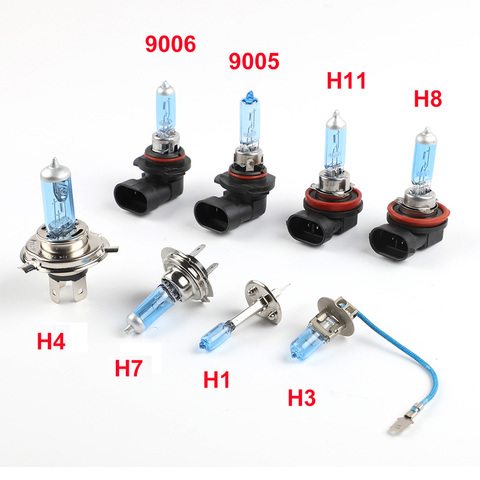 1PC Ampoule Halogène H1 H3 H4 H7 H8 H9 H11 9005 HB3 9006 HB4 12V 55W 5000K Quartz Verre Lampe De Phare De Voiture ► Photo 1/6