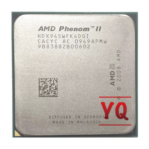 AMD PHENOM II – Processeur Quad Core CPU, microprocesseur pour unité centrale AM3 X4, 945, 95 W, 3.0 GHz, HDX945WFK4DGM /HDX945WFK4DGI Socket AM3, ► Photo 1/2