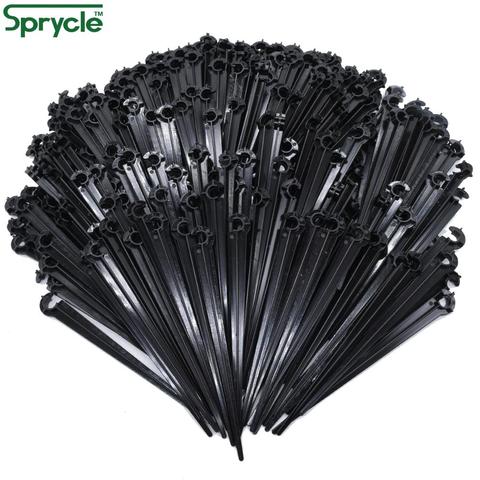 SPRYCLE 50-200X jardin 1/4 pouce c-type crochet monture de Support fixe piquets tige ajustement 4/7mm tuyau arrosage goutte à goutte Irrigation serre ► Photo 1/6