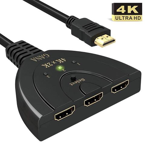 Commutateur 4K HDMI-commutateur compatible 3x1 répartiteur de commutateur avec câble en queue de cochon prend en charge le lecteur 3D Full HD 4K 1080P pour PS4 HDTV Xbox ► Photo 1/6