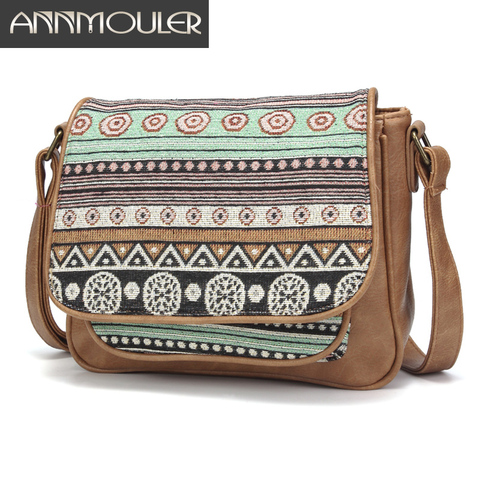 Vintage femmes sac haute qualité sac à bandoulière Style bohème sac à bandoulière pour filles sacoche en cuir synthétique polyuréthane petit sac à rabat sac à main ► Photo 1/6