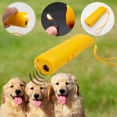 Répulsif ultrasonique pour chiens, dispositif d'entraînement Anti-aboiement à main, dispositif d'entraînement pour chiots, sans batterie, livraison directe ► Photo 1/6