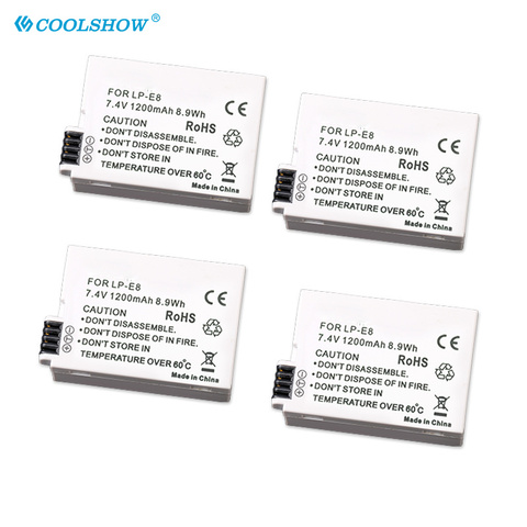 Chargeur de Batterie E8 LP-E8 mah, pour Canon EOS 600D 650D 700D 550D X4 X5 X6i X7i T2i T3i LP E8, 1200 ► Photo 1/6