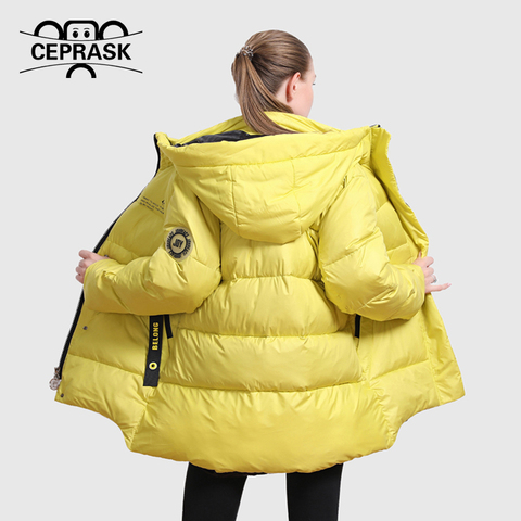 CEPRASK 2022 nouveau hiver veste femmes décontracté en vrac épais Parkas grande taille mode couleurs vives à capuche chaud hiver manteau vêtements d'extérieur ► Photo 1/6