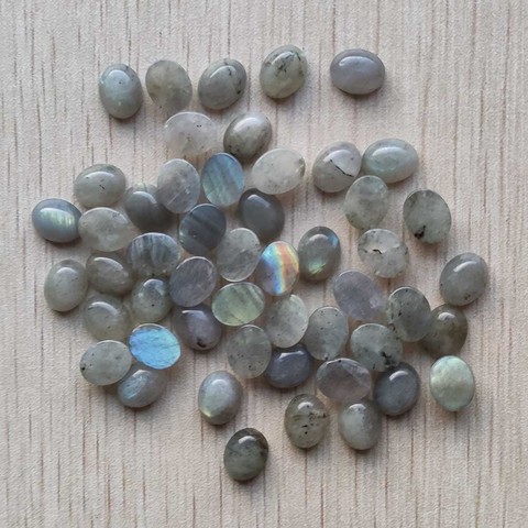 CABOCHON ovale en pierre labradorite naturelle, perles de bonne qualité pour la fabrication de bijoux, 8x10mm, vente en gros, 50 pièces/lot, livraison gratuite ► Photo 1/3