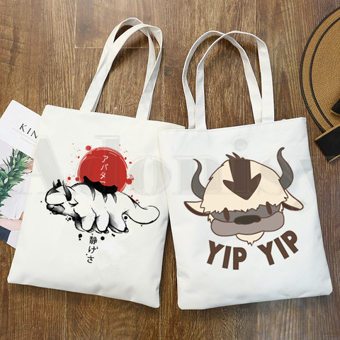 Avatar, sac en toile d'art animé Aang Appa pour filles, sacs à provisions, fourre-tout Simple imprimé, nouvelle collection décontracté ► Photo 1/6