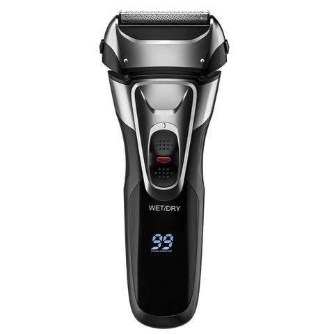 Rasoir professionnel rechargeable puissant rasoir pour hommes 3D lavable électrique rasoir humide sec visage barbe machine à raser ► Photo 1/6