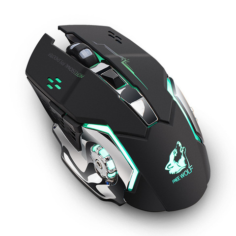 Souris de jeu sans fil 2.4Ghz, Rechargeable, silencieuse, rétro-éclairage, accessoire ergonomique pour ordinateur portable ► Photo 1/6