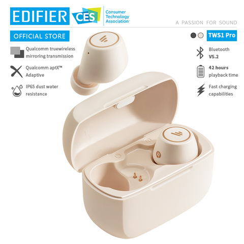 EDIFIER TWS1 Pro TWS sans fil Bluetooth écouteur Bluetooth V5.2 aptX capacités de charge rapide jusqu'à 42hrs de temps de lecture ► Photo 1/6