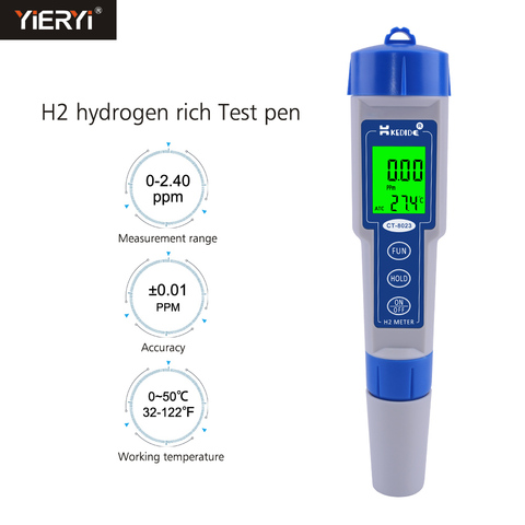 Yieryi-compteur d'hydrogène CT-8023 H2, 0-2400ppb /0-2.40ppm, générateur d'eau riche en hydrogène ► Photo 1/6