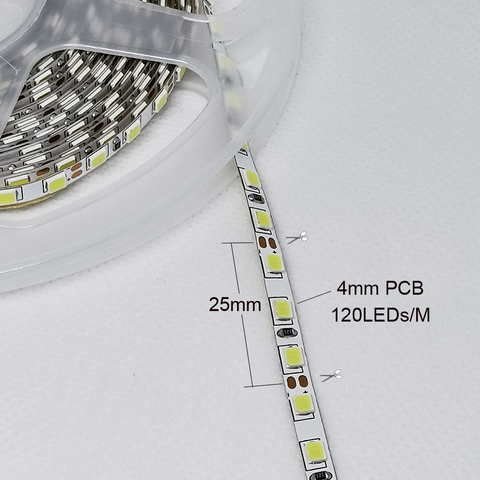 12V LED bande lumineuse 4mm mince Tira 120LED/M blanc chaud 1M 2M 3M 4M 5M Flexible LED bande bande ruban décoration de la maison éclairage ► Photo 1/6