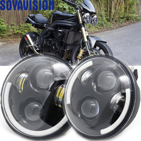 2x5.75 pouces phare led haut/bas faisceau halo pour Triumph Rocket iii 3 & Speed Triple & Street Triple & Thunde 5 3/4 