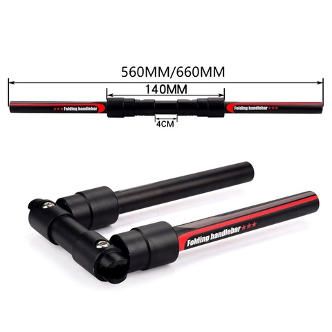 Guidon plat pliable de vélo électrique pour vtt 31.8/25.4mm, VTT mm, 560mm, pièces de bicyclette ► Photo 1/6